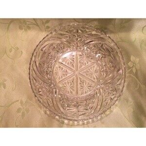 Anchor Hocking Stars and Bars Clear Glass Vintage Serving Bowl